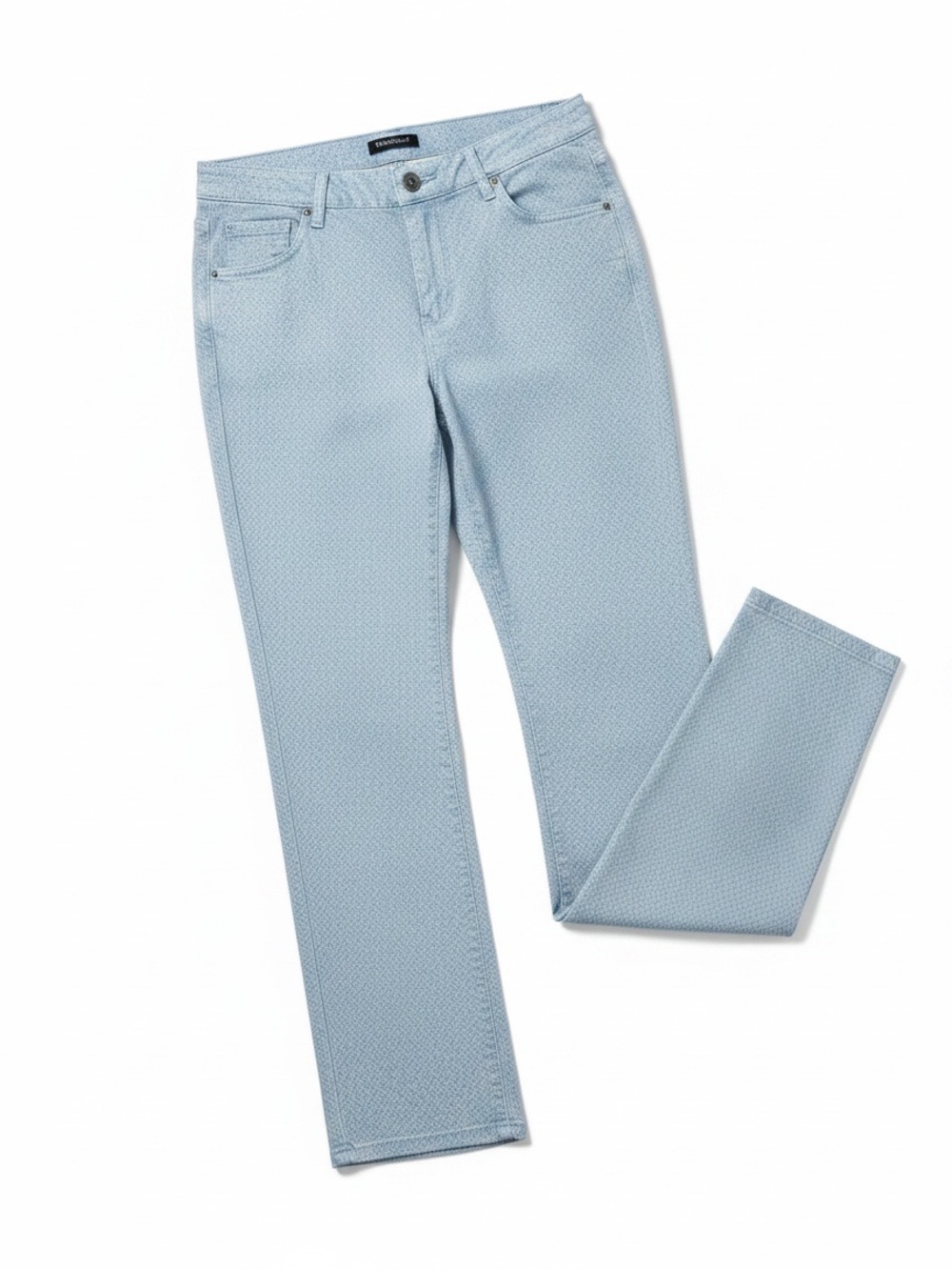 Old Navy Lite Blue Pixie Mid-Rise Stretch Denim & Linen Jeans SZ 14 R EUC casual